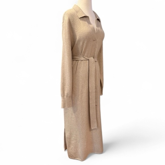Faherty Jackson Hudson Sweater Midi Dress Oatmeal Heather Beige Size Large NWT - Picture 4 of 12